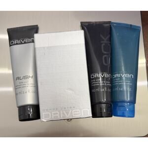 Avon Derek Jeter DRIVEN BLUE After Shave Balm Gift Set & 3 Body Wash NEW SEALED